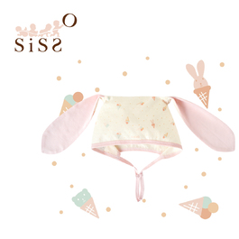 【SISSO有機棉】草莓甜筒兔萊賽爾棉兔兔帽