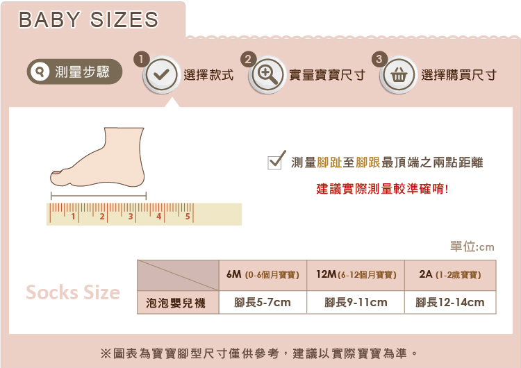 有機棉,台灣製,GOTS認證,寶寶,嬰兒,尺寸說明