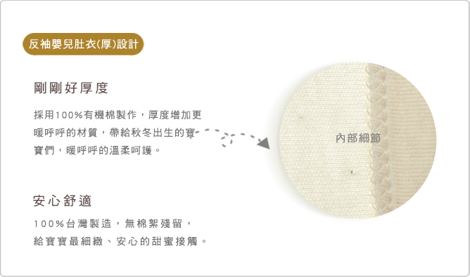 有機棉,反袖,肚衣,保暖,上衣,新生兒,GOTS認證