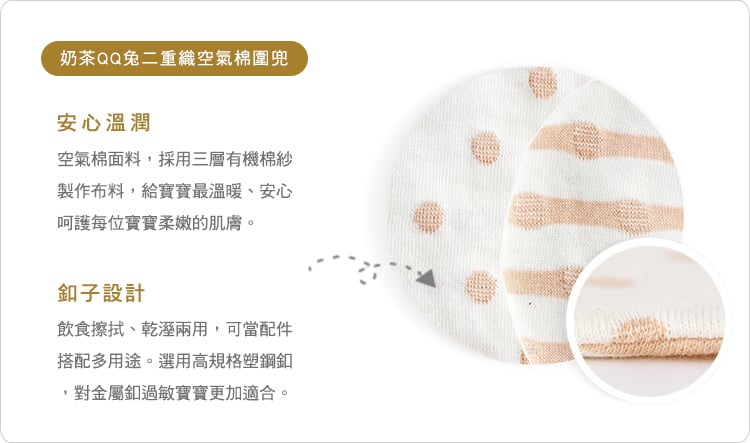 有機棉,二重織,寶寶,吃飯,圍兜,GOTS,純棉,嬰兒,副食品,台灣製