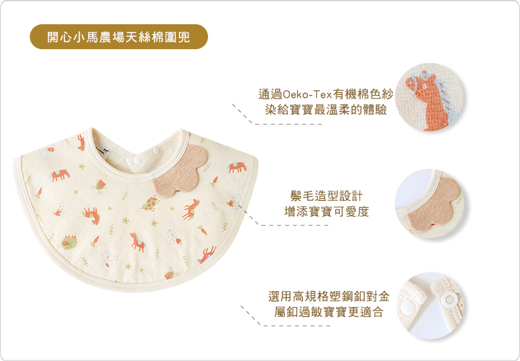 有機棉,GOTS,寶寶,吃飯,圍兜,嬰兒,副食品,台灣製,口水巾,天絲棉,tencel